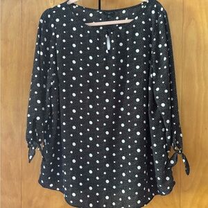 Talbots Black and White Polka Dot Blouse